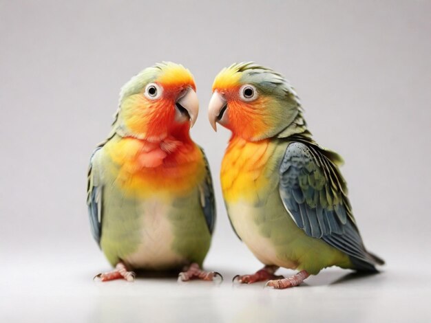 Lindo pájaro de amor foto aislado en fondo blanco