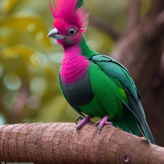 y un lindo pájaro sentado en el árbol en el bosque