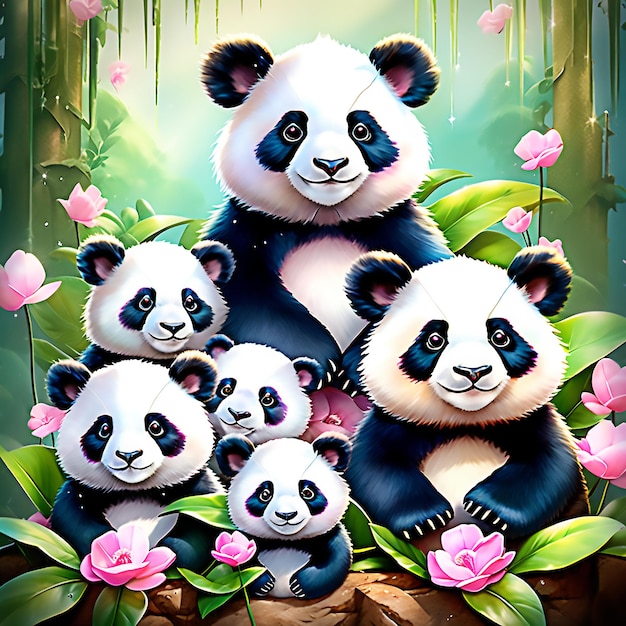 Foto lindo panda acuarela bebé panda decoración de la guardería png adorable lindo panda bebé panda clipart y ilustración