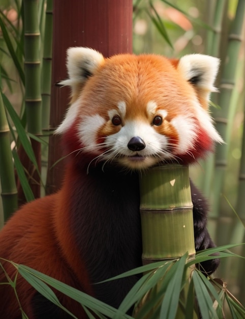 Foto el lindo panda rojo.