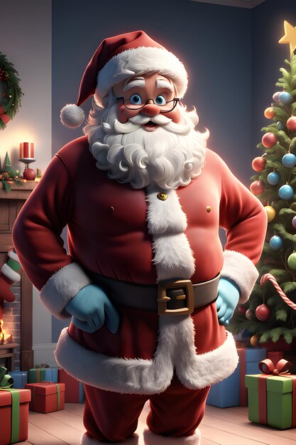 Foto el lindo papá noel en 3d