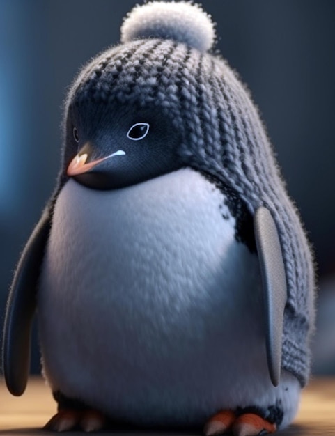 Lindo par de pingüinos para niños Feliz Navidad Accesorios de invierno Gorro de punto bufanda