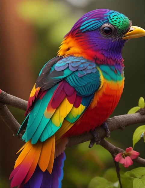 lindo pássaro multicolorido