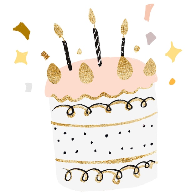 Lindo pastel de cumpleaños gráfico de pegatina PNG