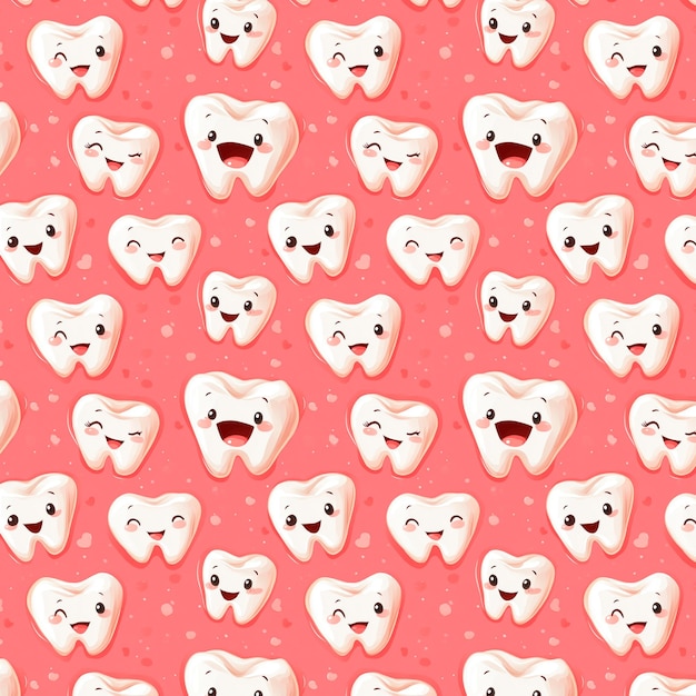 El lindo patrón de dientes de dibujos animados