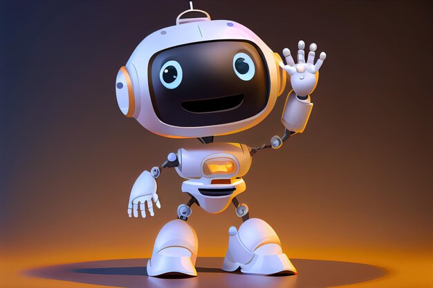 Lindo pequeño robot 3d IA generativa