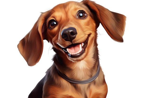 Lindo perrito juguetón o mascota está jugando y luciendo feliz aislado en fondo transparente dachshund