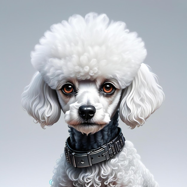 Foto lindo perro caniche con una peluca blanca retrato de perro