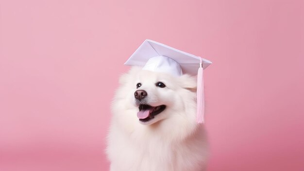 Lindo perro con gorro de graduación Ilustración AI GenerativexA