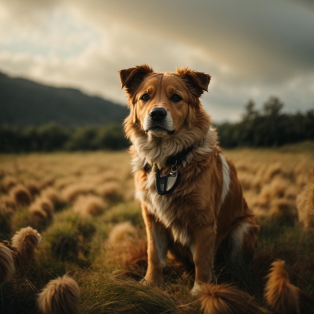 lindo perro sentado retrato