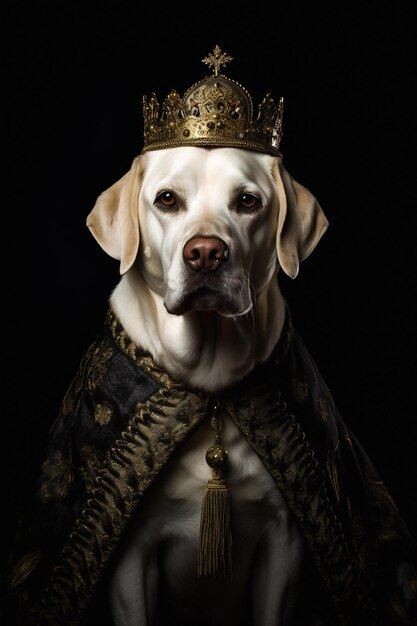 Foto un lindo perro con un vestido real retriever labrador retrato en la ropa ai generado