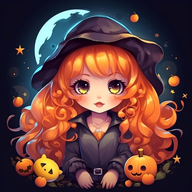 lindo personaje de avatar para foto de perfil de ilustración de mascota de evento de halloween