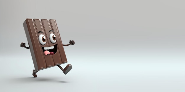 El lindo personaje de la barra de chocolate de dibujos animados