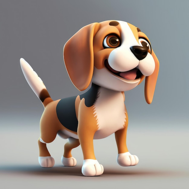 Lindo personaje Beagle 3d