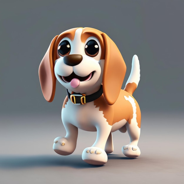 Lindo personaje Beagle 3d