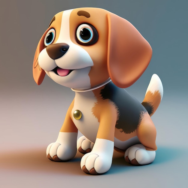 Lindo personaje Beagle 3d