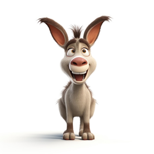 El lindo personaje de burro en 3D