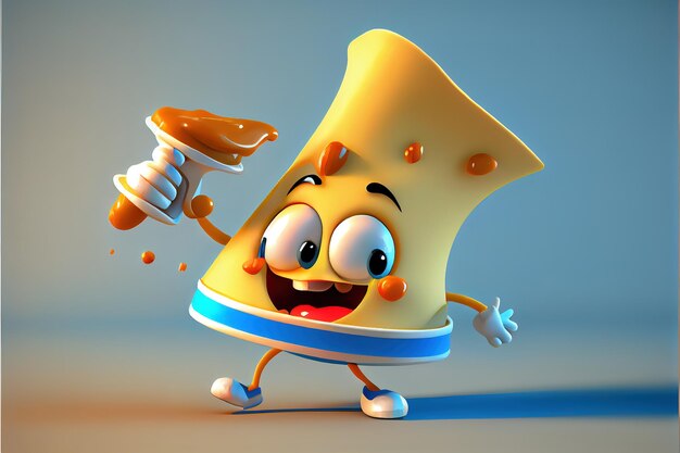 Foto lindo personaje de crepe sonriendo