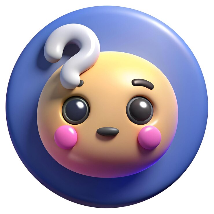 Foto lindo personaje de dibujos animados en 3d con un signo de interrogación por encima de su cabeza que expresa confusión o curiosidad