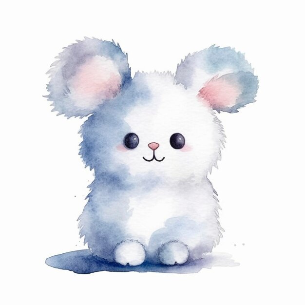 El lindo personaje de dibujos animados de animales kawaii aislado en el fondo blanco creado con IA generativa