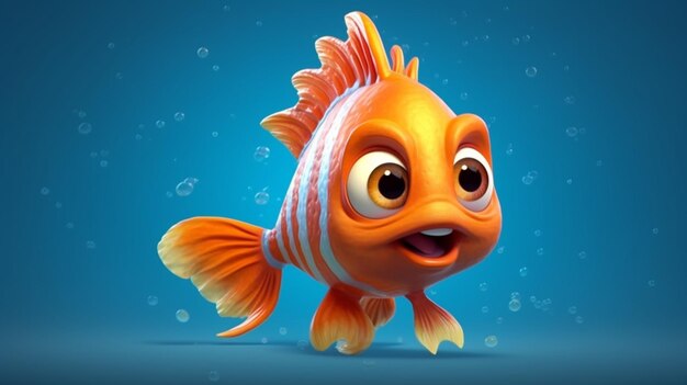 Un lindo personaje de dibujos animados de pescado neftani Ai Generative