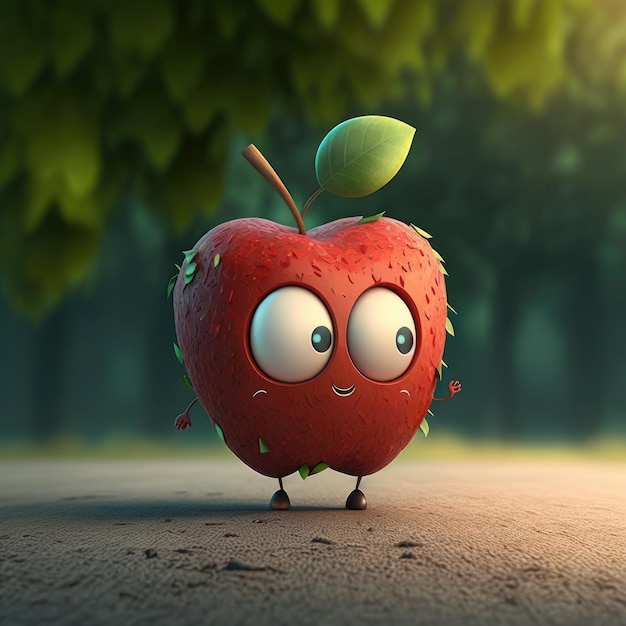 Lindo personaje de manzana