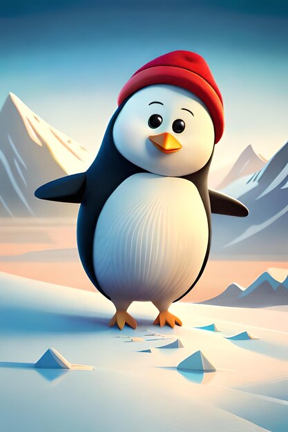 lindo personaje de pingüino