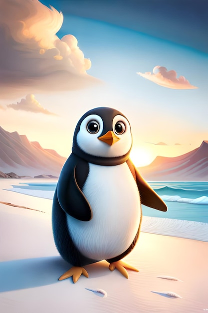 lindo personaje de pingüino