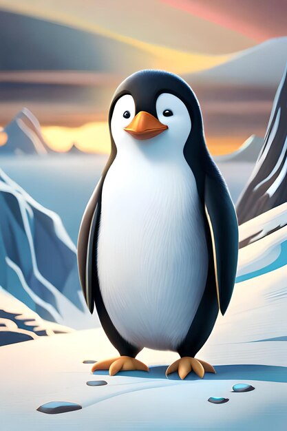 lindo personaje de pingüino