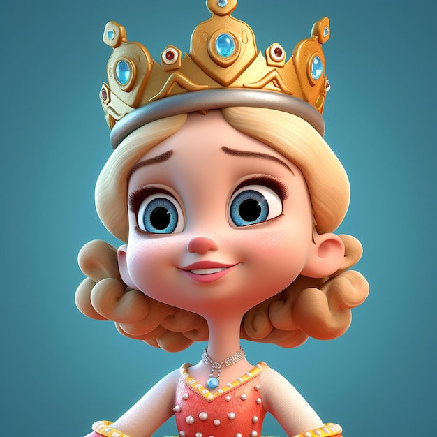 lindo personaje de reina 3d