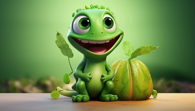 lindo personaje vegano de pixar 3d