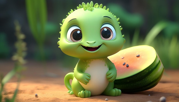 lindo personaje vegano de pixar 3d