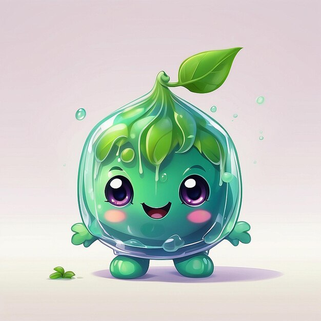 Un lindo personaje vegetal en 3D