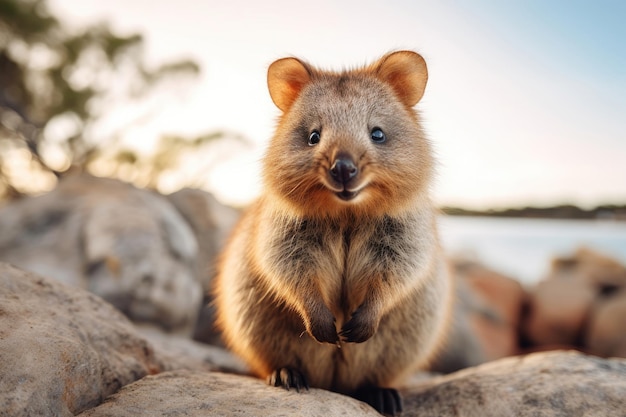 Lindo Quokka en la naturaleza