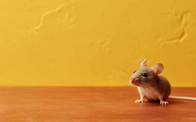 lindo ratoncito fondo amarillo