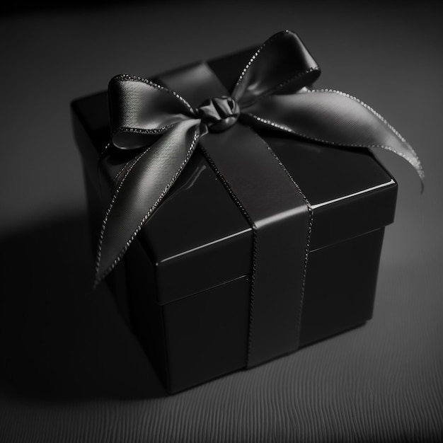 Lindo regalo en blanco y negro 3d ilustrado