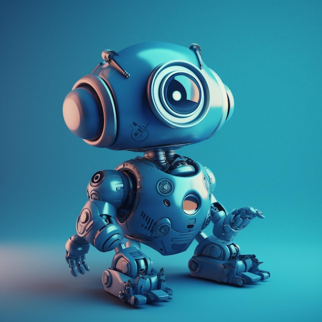 lindo render 3d de robot de arte de juguete