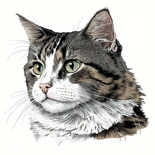 Lindo retrato de cabeça de gato Clipart