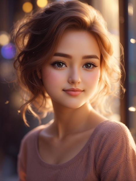 lindo retrato de menina asiática