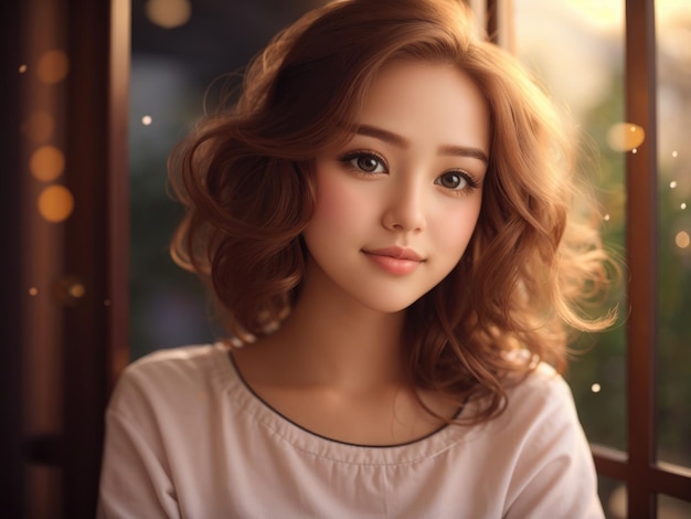 lindo retrato de menina asiática