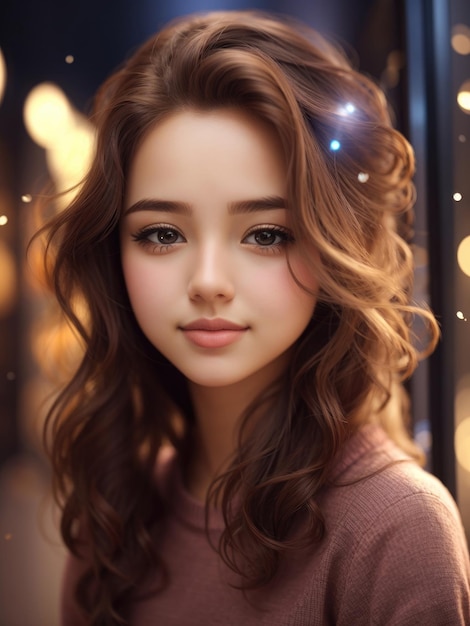 lindo retrato de menina asiática