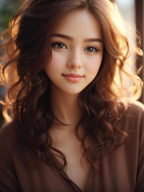 lindo retrato de menina asiática