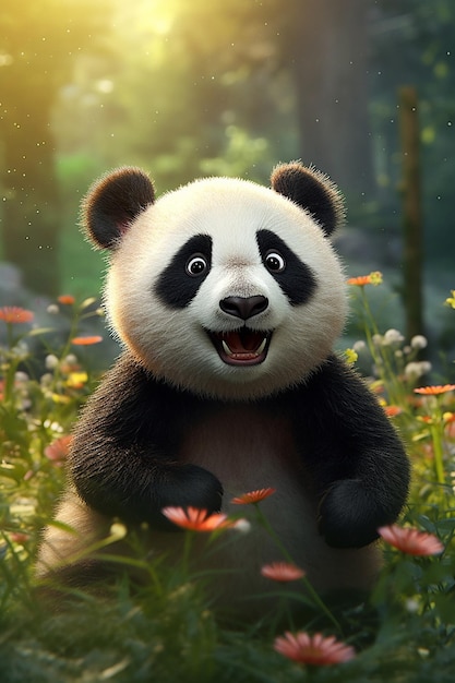 lindo retrato de urso panda