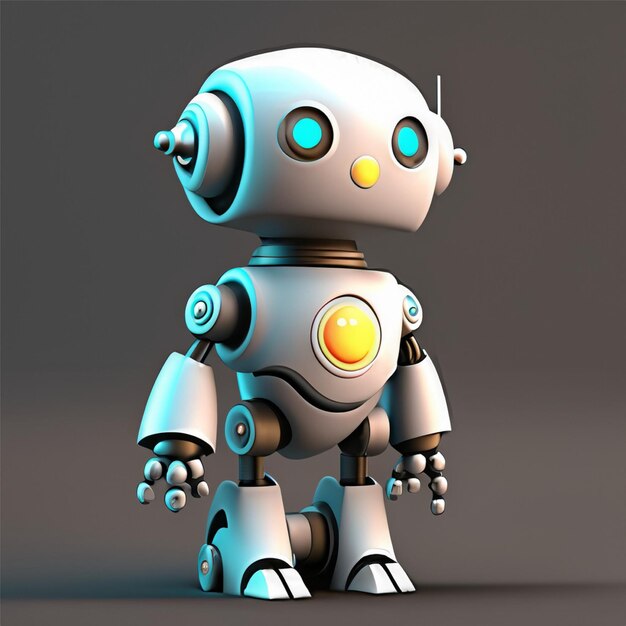 Foto el lindo robot ai en 3d