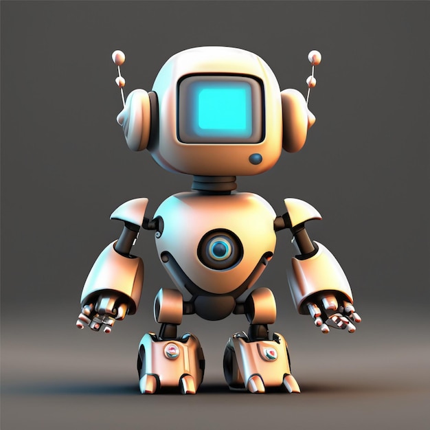 Foto el lindo robot ai en 3d