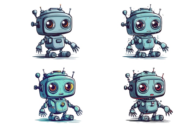 Lindo robot clipart estilo generado ai