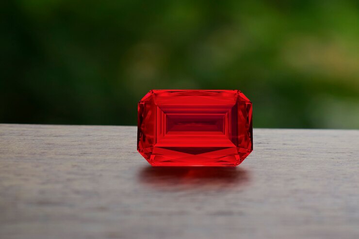 Lindo rubi vermelho em fundo natural