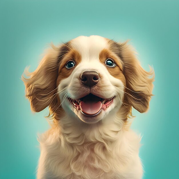 lindo, sonriente, perrito, perro, retrato, vendimia, estilo