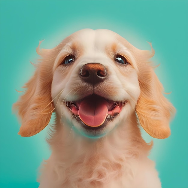 lindo, sonriente, perrito, perro, retrato, vendimia, estilo