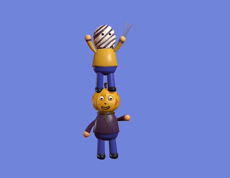 Foto lindo susto halloween personaje 3d diseño